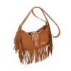 Borsa hobo a tracolla in ecopelle scamosciata con frange VC7093