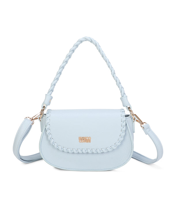 Borsetta a bisaccia in ecopelle con bordo intrecciato Enrico Coveri ECG613