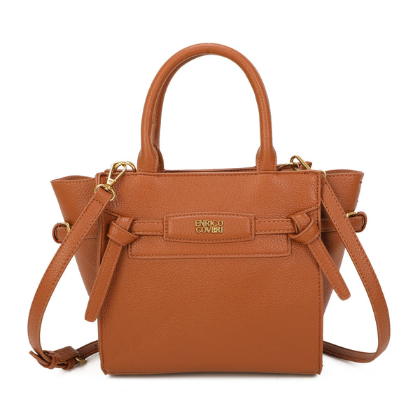 Borsetta a trapezio in ecopelle con cinghia decorativa Enrico Coveri EC2253