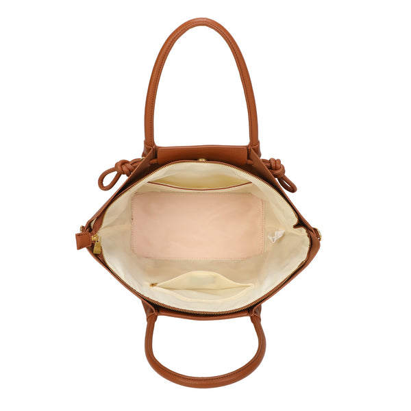 Borsa a mano in ecopelle ENRICO COVERI con lacci annodati decorativi EC2259