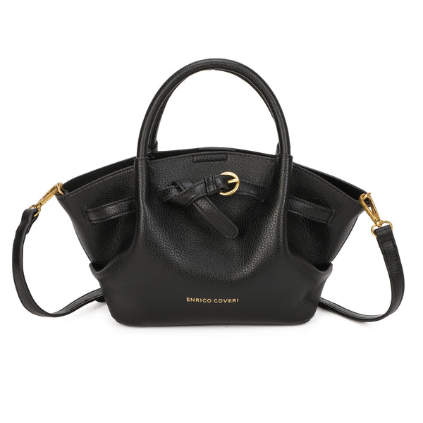 Borsetta a mano e tracolla in ecopelle con cinghia a intreccio frontale Enrico Coveri EC2250