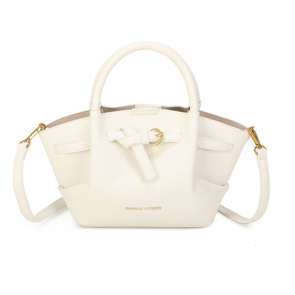 Borsetta a mano e tracolla in ecopelle con cinghia a intreccio frontale Enrico Coveri EC2250