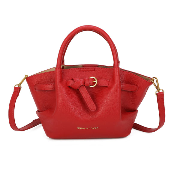 Borsetta a mano e tracolla in ecopelle con cinghia a intreccio frontale Enrico Coveri EC2250