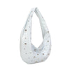 Borsa in ecopelle effetto lucido a spalla con borchie argento MB709