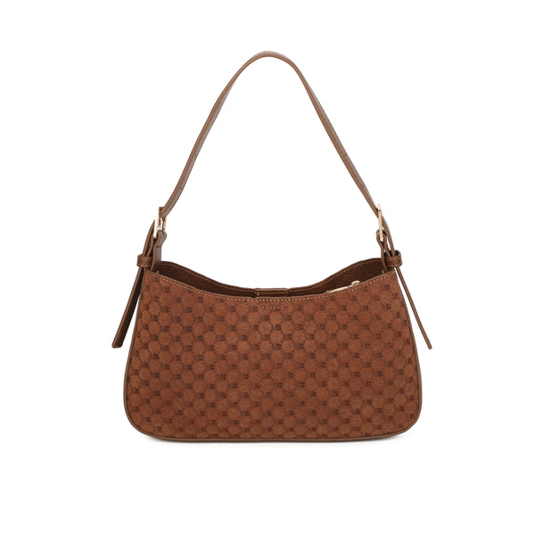 Borsa spalla in ecopelle scamosciata con logo impresso MB045