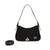 Borsa spalla in ecopelle scamosciata con logo impresso MB045