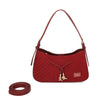 Borsa spalla in ecopelle scamosciata con logo impresso MB045