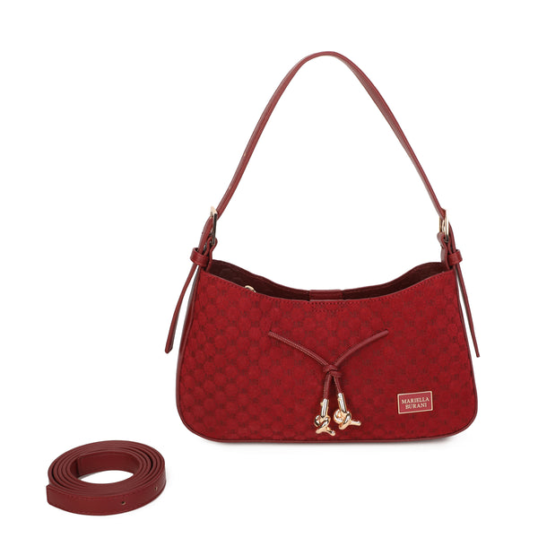 Borsa spalla in ecopelle scamosciata con logo impresso MB045