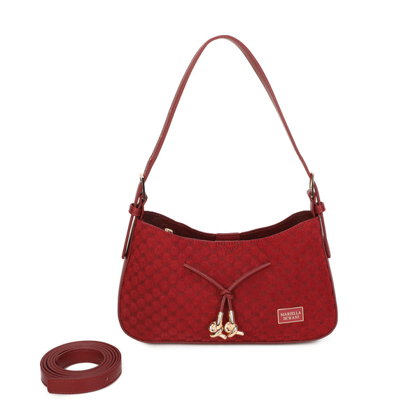 Borsa spalla in ecopelle scamosciata con logo impresso MB045