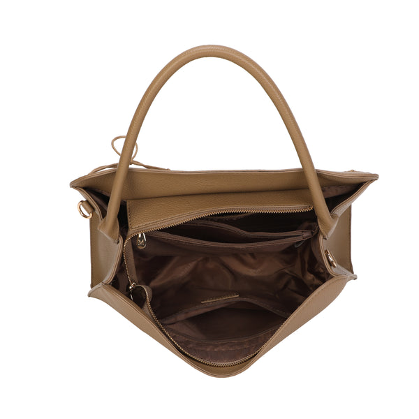 Bauletto strutturato in ecopelle martellata con corda e moschettone MB040