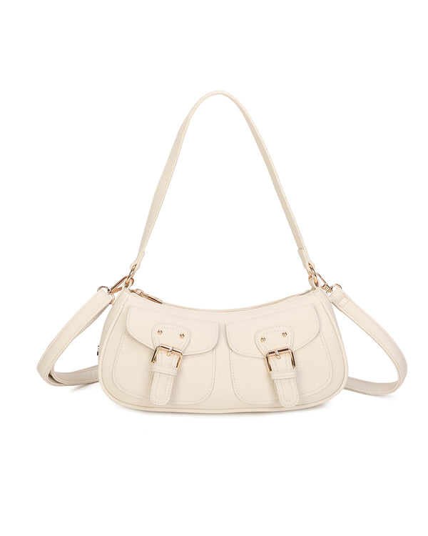 Borsetta in ecopelle a spalla con doppia tasca frontale ECG607