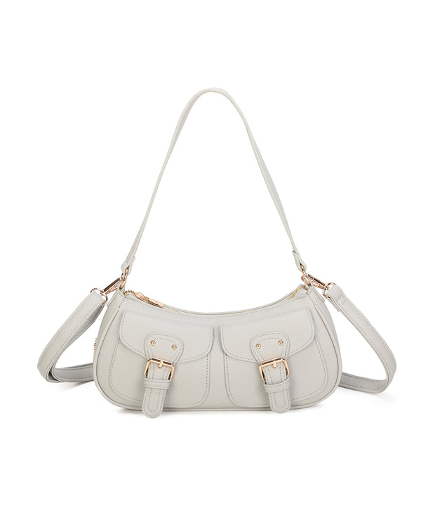 Borsetta in ecopelle a spalla con doppia tasca frontale ECG607