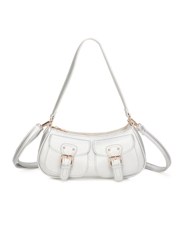 Borsetta in ecopelle a spalla con doppia tasca frontale ECG607