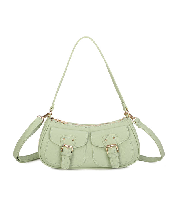 Borsetta in ecopelle a spalla con doppia tasca frontale ECG607