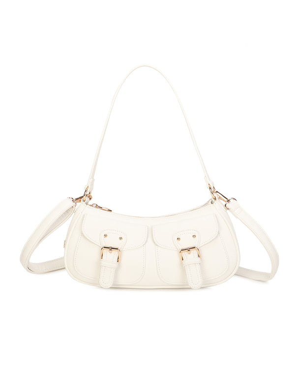 Borsetta in ecopelle a spalla con doppia tasca frontale ECG607