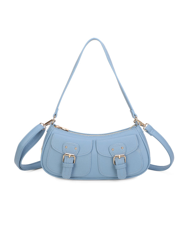 Borsetta in ecopelle a spalla con doppia tasca frontale ECG607