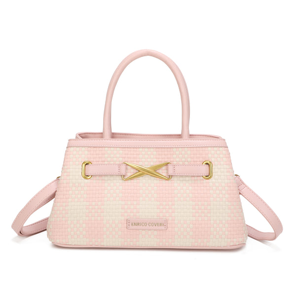 Borsa a tracolla in ecopelle gingham Enrico Coveri EC7052