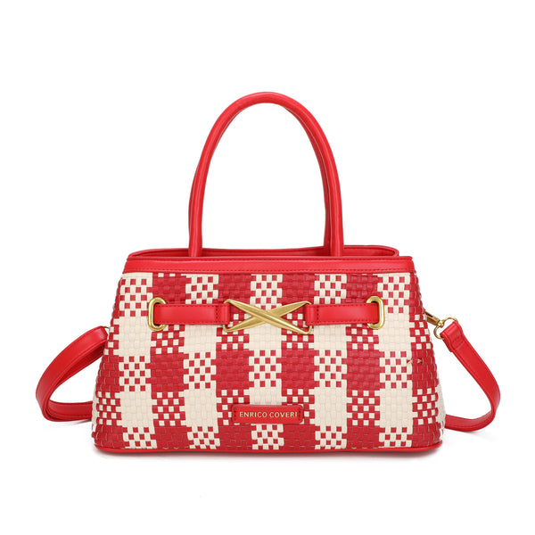 Borsa a tracolla in ecopelle gingham Enrico Coveri EC7052