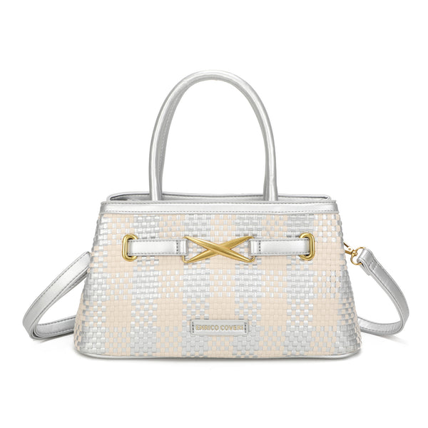 Borsa a tracolla in ecopelle gingham Enrico Coveri EC7052