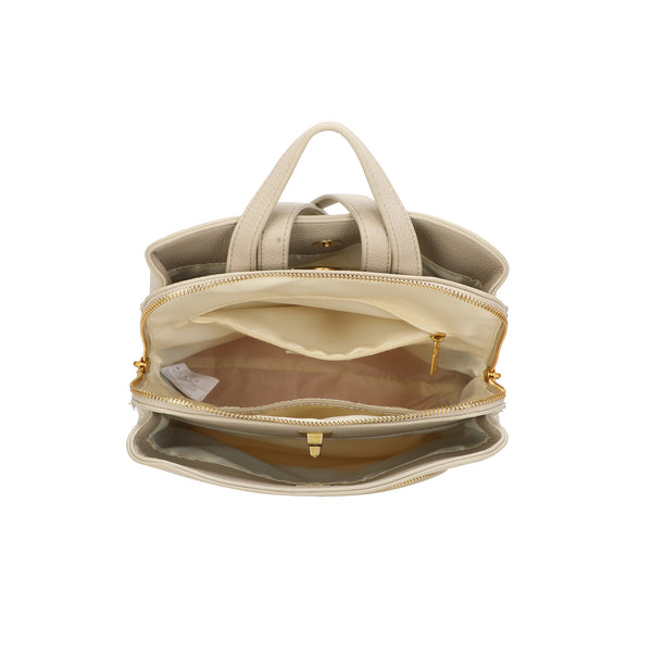 Zaino in ecopelle Enrico Coveri con chiusura turn lock e zip a 3 tasche EC2254