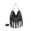 Borsa a spalla in ecopelle con frange e tracolla a catena Valentino Creations VC7087