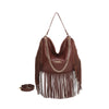 Borsa a spalla in ecopelle con frange e tracolla a catena Valentino Creations VC7087
