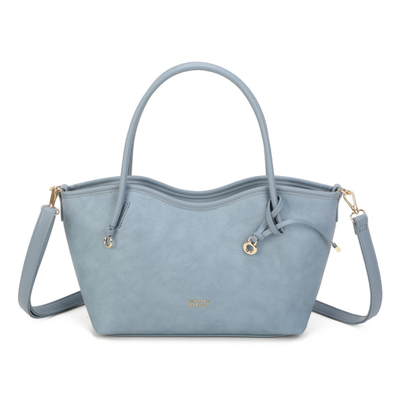 Borsa a spalla in ecopelle con lacci e ganci MB-719