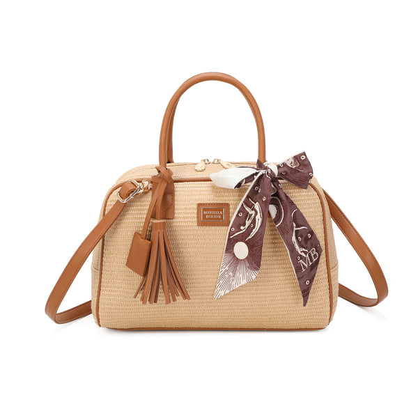 Borsetta in rafia e ecopelle a bauletto Mariella Burani MB6310