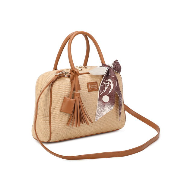 Borsetta in rafia e ecopelle a bauletto Mariella Burani MB6310