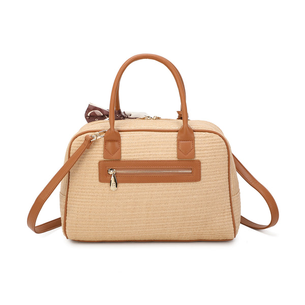 Borsetta in rafia e ecopelle a bauletto Mariella Burani MB6310