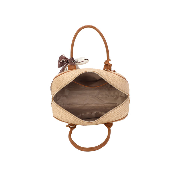 Borsetta in rafia e ecopelle a bauletto Mariella Burani MB6310