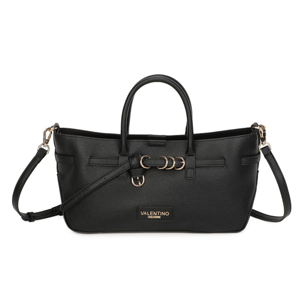 Borsa a mano in ecopelle a barchetta con cinturina ed anelli VC2013