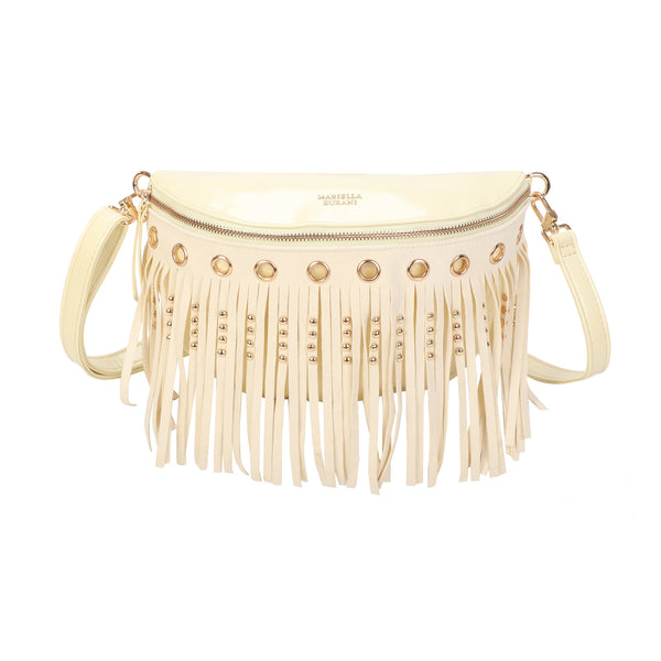 Marsupio ecopelle con frange e borchie Mariella Burani MB6319