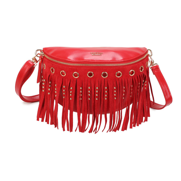 Marsupio ecopelle con frange e borchie Mariella Burani MB6319