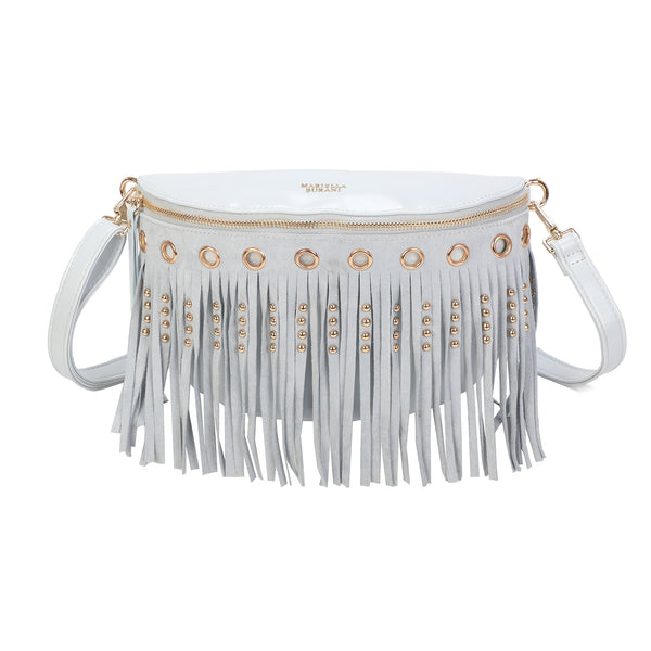 Marsupio ecopelle con frange e borchie Mariella Burani MB6319