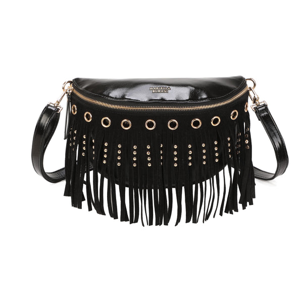 Marsupio ecopelle con frange e borchie Mariella Burani MB6319