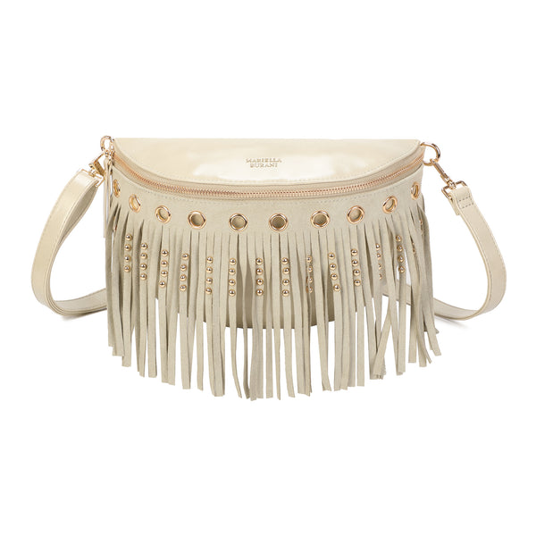 Marsupio ecopelle con frange e borchie Mariella Burani MB6319