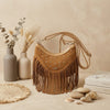 Borsa in ecopelle scamosciata a tracolla con frange Enrico Coveri ECC6329