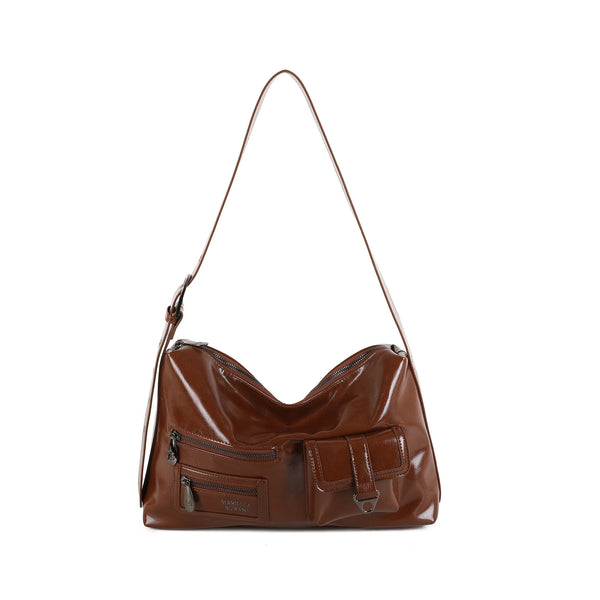 Borsa a spalla e tracolla in ecopelle lucida Mariella Burani MB034