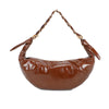 Borsa croissant mezzaluna Mariella Burani in ecopelle lucida invecchiata manico intreccio metallico MB029