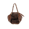 Borsa croissant mezzaluna Mariella Burani in ecopelle lucida invecchiata manico intreccio metallico MB029