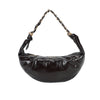Borsa croissant mezzaluna Mariella Burani in ecopelle lucida invecchiata manico intreccio metallico MB029