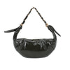 Borsa croissant mezzaluna Mariella Burani in ecopelle lucida invecchiata manico intreccio metallico MB029