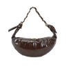 Borsa croissant mezzaluna Mariella Burani in ecopelle lucida invecchiata manico intreccio metallico MB029