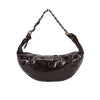 Borsa croissant mezzaluna Mariella Burani in ecopelle lucida invecchiata manico intreccio metallico MB029