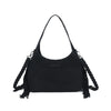 Borsa spalla Mariella Burani in ecopelle camoscio con frange e tracolla intrecciata MB5002