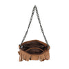 Borsa a tracolla in ecopelle liscia con frange e lustrini Mariella Burani MB5005