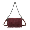 Borsa a tracolla in ecopelle liscia con frange e lustrini Mariella Burani MB5005