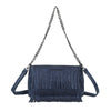 Borsa a tracolla in ecopelle liscia con frange e lustrini Mariella Burani MB5005
