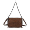 Borsa a tracolla in ecopelle liscia con frange e lustrini Mariella Burani MB5005